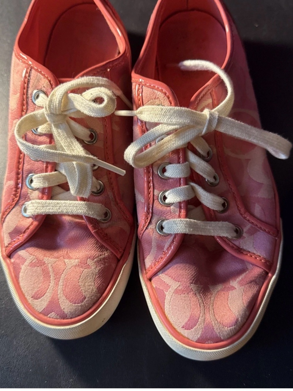 Pink Signature Monogram Low-Top Sneakers